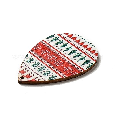 Большие подвески из дерева с односторонним принтом WOOD-H102-03A-1