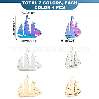 12шт. 3-х цветная подвеска из нержавеющей стали 201 STAS-UN0045-13-1