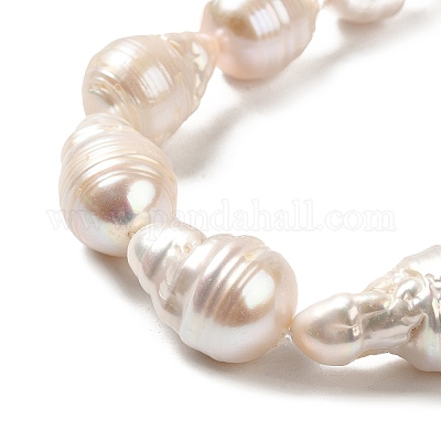 Нити натуральных бусин с ядровым жемчугом PEAR-E016-021-1