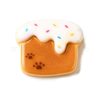 Кабошон из непрозрачной смолы с рисунком в виде отпечатка лапы CRES-I040-02D-1