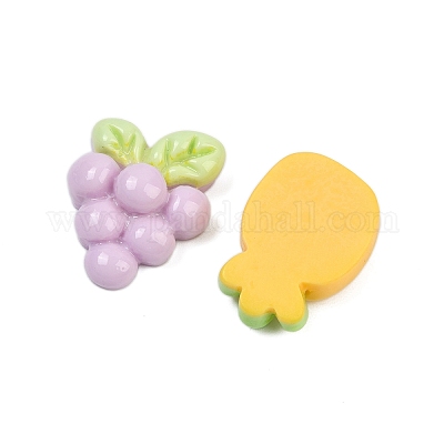 Кабошоны из непрозрачной смолы с фруктовой тематикой CRES-C016-01-1