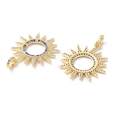 Латунные микро проложить кубического циркония подвески KK-E057-01G-1