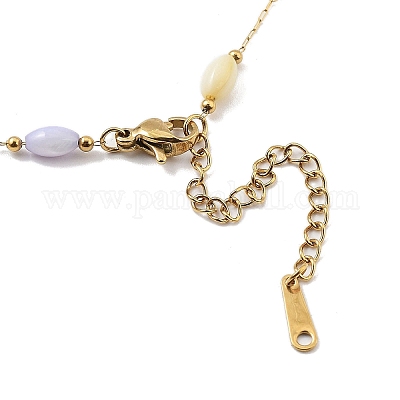 Цветные овальные звенья цепи ожерелья из АБС-пластика NJEW-H041-01G-1