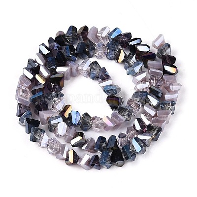 Стеклянные бусины с гальваническим покрытием  EGLA-N002-06E-01-1