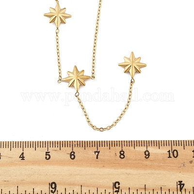 Подвеска в виде звезды из нержавеющей стали 304 и ожерелья для женщин NJEW-Q026-01G-1