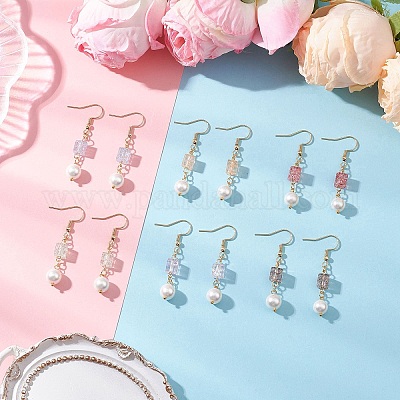 6 пара серег с ракушечным жемчугом из нержавеющей стали 304 EJEW-JE06618-1