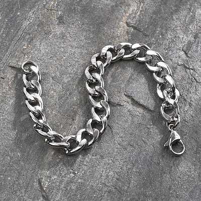 Не тускнеющий браслет из нержавеющей стали 304 для мужчин и женщин BJEW-G669-23P-1