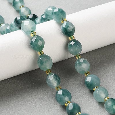 Окрашенные природные белый нефрит бисер пряди G-N342-149I-29-1