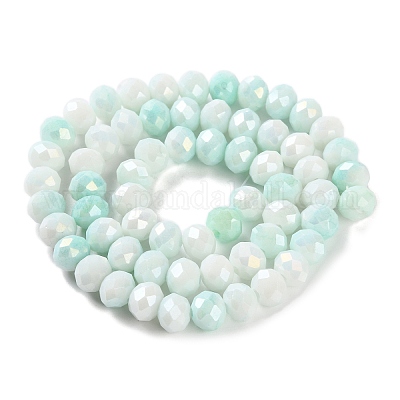 Стеклянные бусины с гальваническим покрытием  LAMP-S068-02G-1