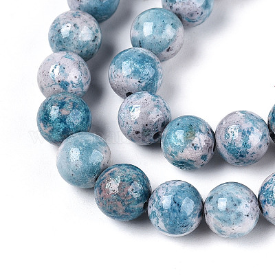 Окрашенные синтетические нити окаменелых бусин G-T139-8mm-66G-1