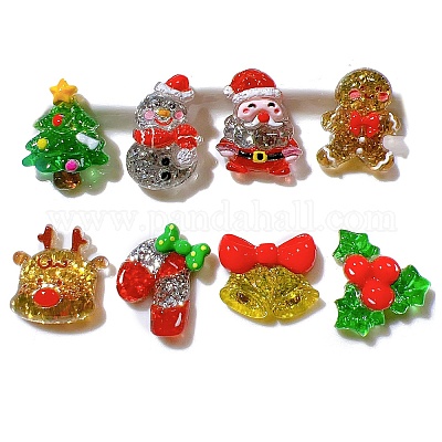 Прозрачные смоляные кабошоны на рождественскую тематику PW-WG91FD0-01-1