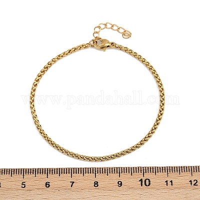 Браслеты-цепочки из нержавеющей стали 304 для унисекс BJEW-K282-01A-G-1