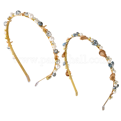 2 шт. 2 стиля резинки для волос из цинкового сплава со стразами OHAR-GO0001-14-1