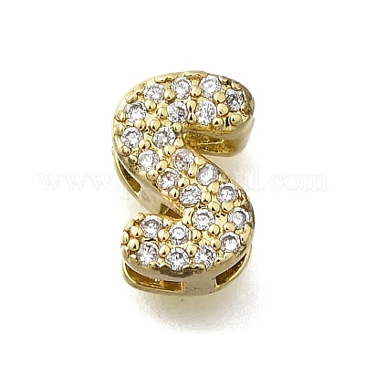 Латунные микро-паве кубические цирконии буквы многорядные звенья KK-D295-32G-19-1