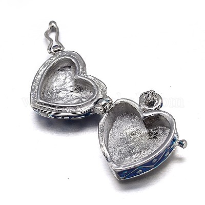 Эмали сердце стойки покрытие платина латунь молитва коробка подвески KK-L101-01-1