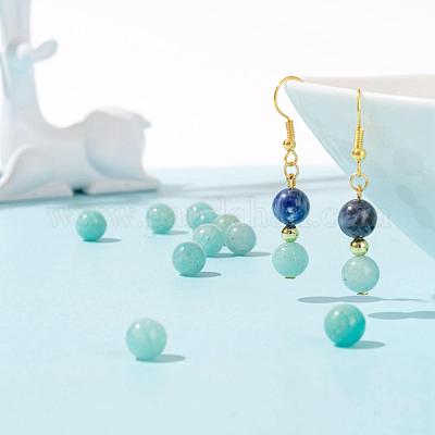 100шт 8мм натуральный амазонит круглые бусины DIY-LS0002-64-1