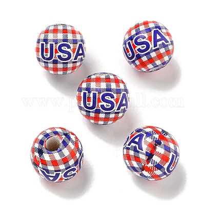 Набивные деревянные европейские бусины WOOD-G022-07C-1