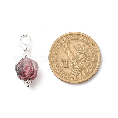 Акриловые розы подвески украшения HJEW-JM00739-02-1