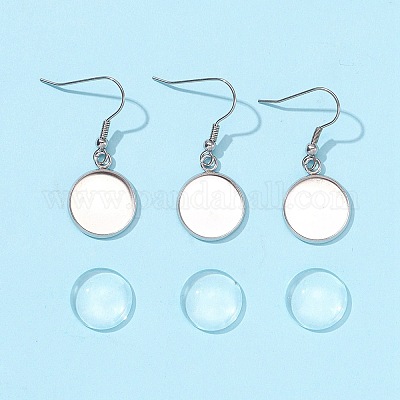 Набор для изготовления плоских круглых висячих сережек своими руками DIY-FS0002-80-1