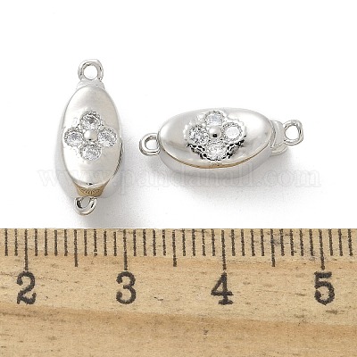 Латунные застежки из прозрачного кубического циркония с микропаве KK-Z083-06P-1