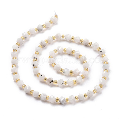 Бусины из натурального радужного лунного камня G-P463-15-1