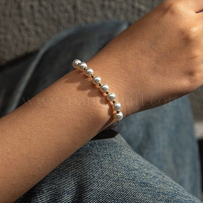 Браслеты из круглых бусин с имитацией жемчуга LN2093-1