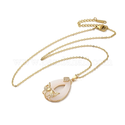 Ожерелье с кулоном из кубического циркония NJEW-E106-09KCG-04-1