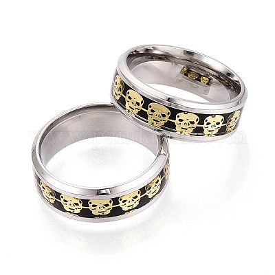 201 широкополосное кольцо из нержавеющей стали&nbsp;RJEW-T005-10-21C-1