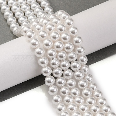 Выпечка окрашены перламутровый стекла жемчужные нити круглый шарик PEAR-H019-02B-04-1