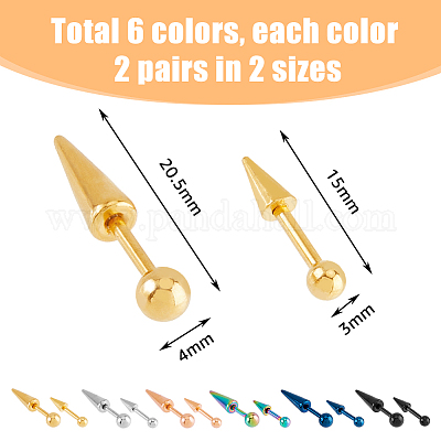 24 шт. 12 серьги-гвоздики из нержавеющей стали 303 EJEW-FI0002-49-1