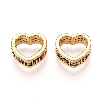 Рамка из латунных бусин с микропаве из разноцветных кубических цирконий KK-N261-18G-1