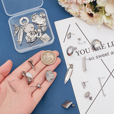 Фурнитура для сережек-гвоздиков из нержавеющей стали 304 STAS-UN0002-88P-1