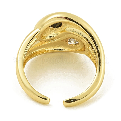 Открытые женские манжеты из латуни с цирконием RJEW-U011-10G-1