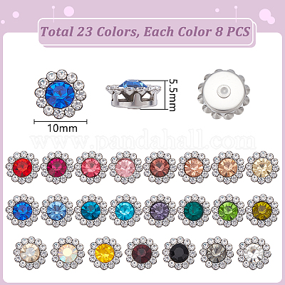 184 шт. 23-х цветные пришивные стразы RB-GA0001-06-1