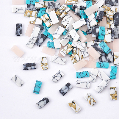 Кабошоны синтетической бирюзы 5 цвета MRMJ-OC0002-13-1