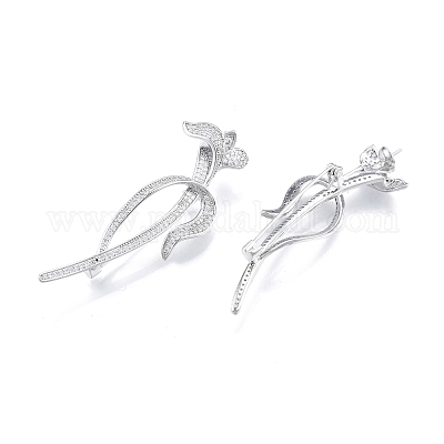 Брошь из латуни с прозрачным кубическим цирконием KK-I663-21P-1