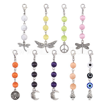 Украшения с подвесками «кошачий глаз и сглаз» HJEW-AB00605-1