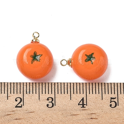 Подвески из непрозрачной смолы с изображением фруктов RESI-D312-07C-G-1