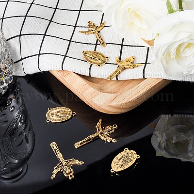 Розарий крест и центр устанавливает для четки бусы PALLOY-MSMC009-04AG-NF-1