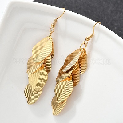 Серьги-подвески из нержавеющей стали 304 EJEW-S253-09G-1