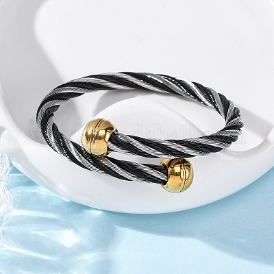 Браслеты-торсионы из нержавеющей стали 304 для женщин BJEW-P310-22MC-1