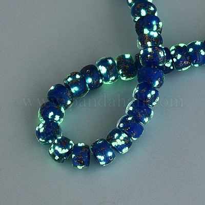 Светящиеся стеклянные бусины ручной работы из золотой фольги FOIL-N029-02A-03-1