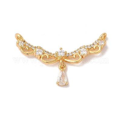 Латунные микропаве прозрачные подвески с фианитом KK-M294-21G-1
