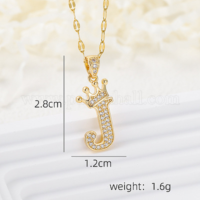Латунные микропаве прозрачные кубические цирконии корона инициал кулон ожерелья FS-WGD727C-10-1