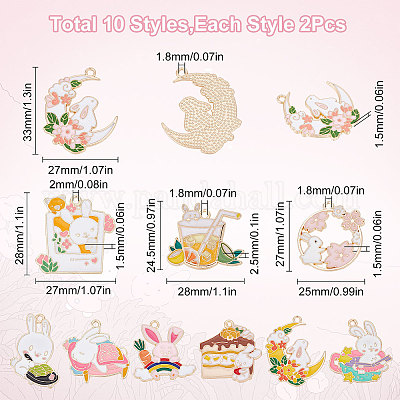 20 шт. 10 стильные подвески из эмалированного сплава с покрытием ENAM-SC0003-25-1