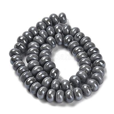 Фарфоровые бусины-рондели PORC-Q001-01G-1