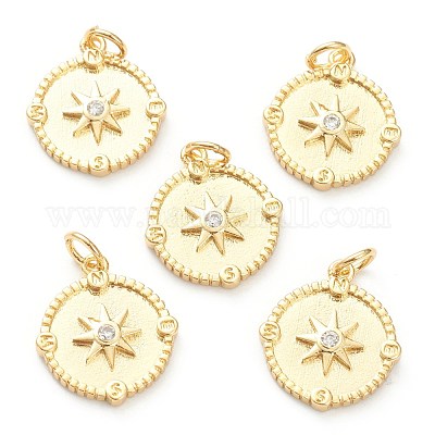 Латунные микропаве прозрачные подвески с фианитом ZIRC-P200-15A-G-1