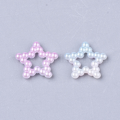 Радуга ABS пластик имитация жемчуга кольца OACR-T015-02-01-1