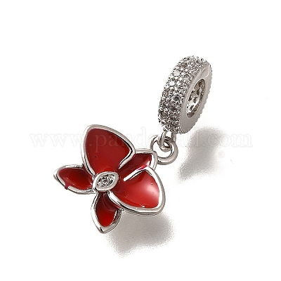 Латунные прозрачные кубические цирконии цветы европейские подвески KK-M313-38P-02-1