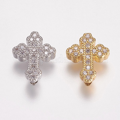 Латунные микро проложить кубического циркония бусы ZIRC-E143-23-1